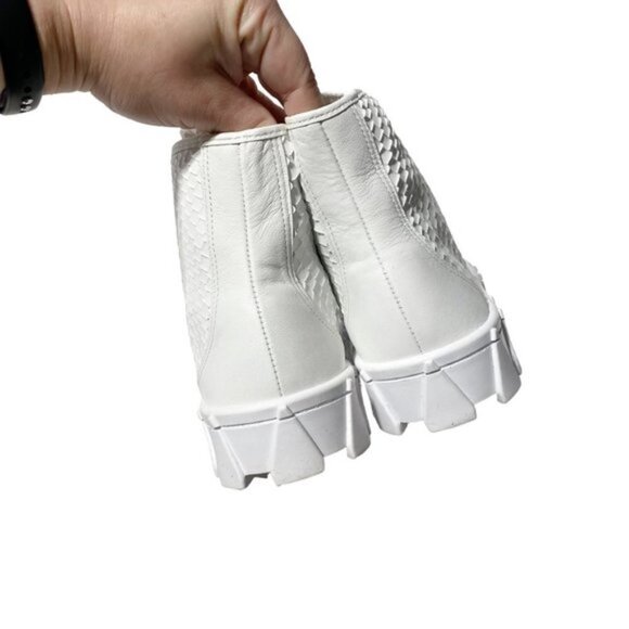 SCHUTZ LOOMIS WHITE SNAKE HIGH CANO TRACTOR SNEAKERS - Picture 12 of 13